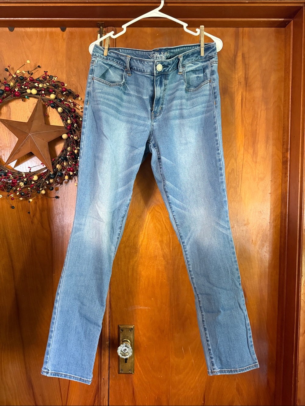 American Eagle Outfitters Women's Light Blue Skinny Jeans